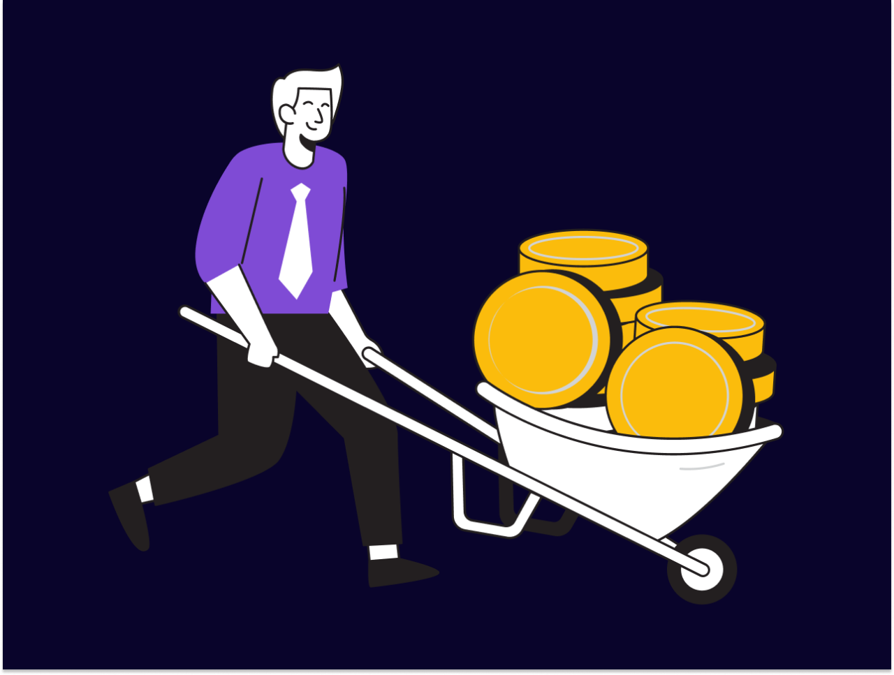 man with wheelbarrow yield farming